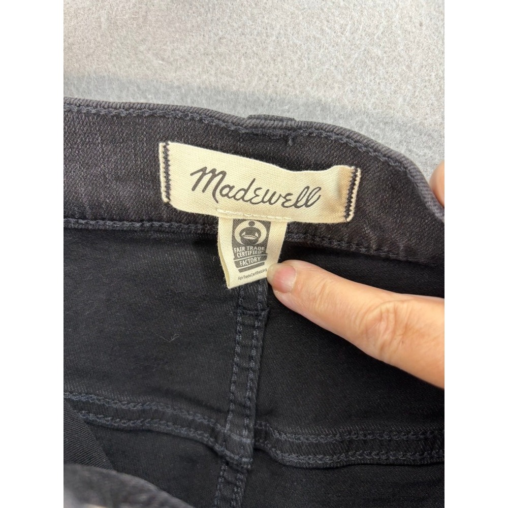 Madewell Roadtripper Biker Shorts Womens 32 Black High Rise Raw Hem Denim - Picture 9 of 13